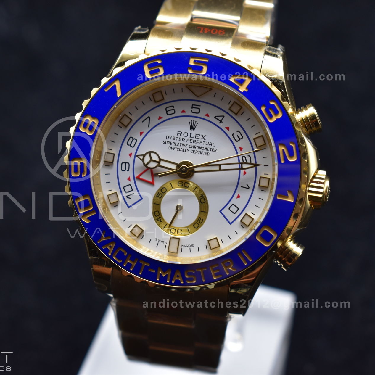 YachtMaster II 116688 YG KF 1:1 Best Edition White Dial on YG Bracelet A7750
